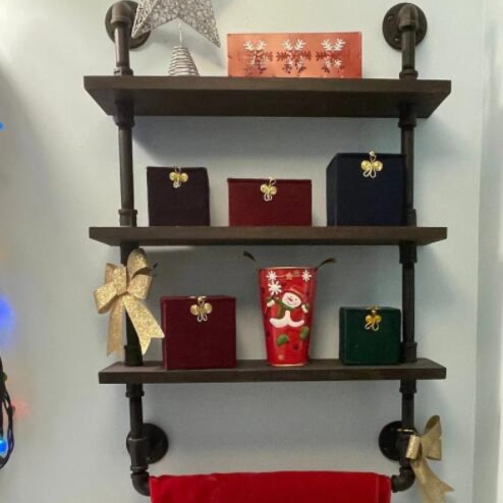 3 Tier industrial style bathroom towel rack - towel rack